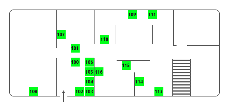 Эрарта 1 этаж: схема аудиогида.