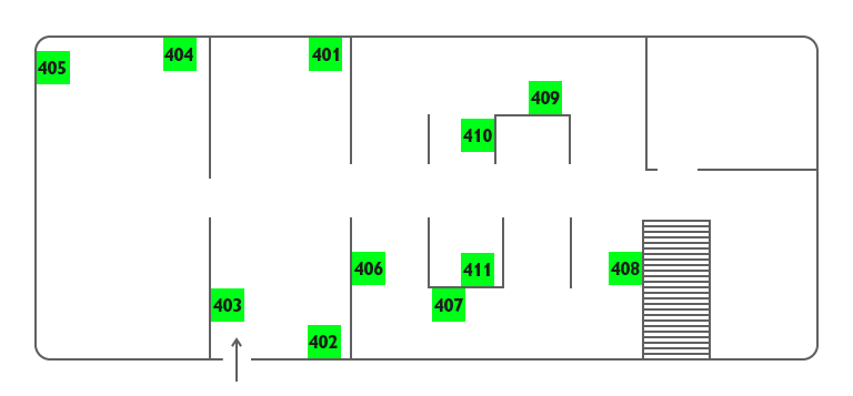 Эрарта 4 этаж: схема аудиогида.