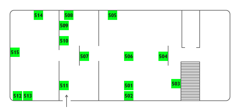 Эрарта 5 этаж: схема аудиогида.